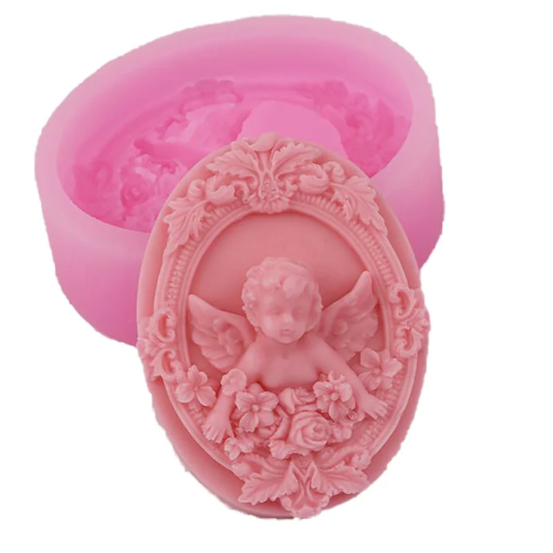 Sapone Silicone Craft Cute Baby Angel Shape Soap Form Candle mold DIY Aroma gesso Making Tool stampi da forno per torte fondente