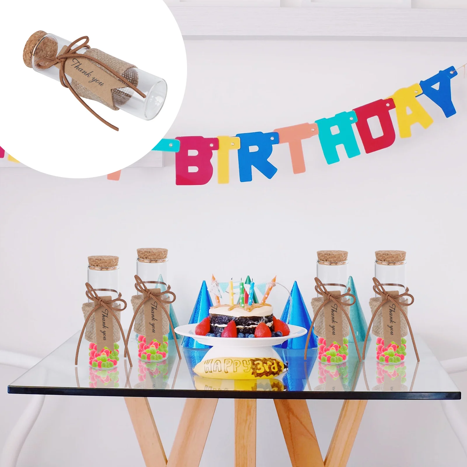 

5Pcs Small Glass Candy Bottle Creative Candy Storage Container for Wedding Home Party Decor Small Glass Bottle