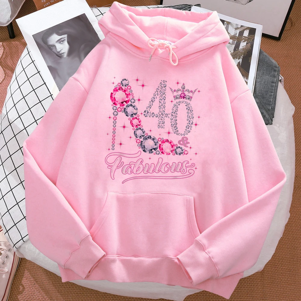 40 Ans 40th Years Birthday hoodies women Winter  y2k aesthetic sweat y2k aesthetic sweater Pullover female japanese sweatshirts