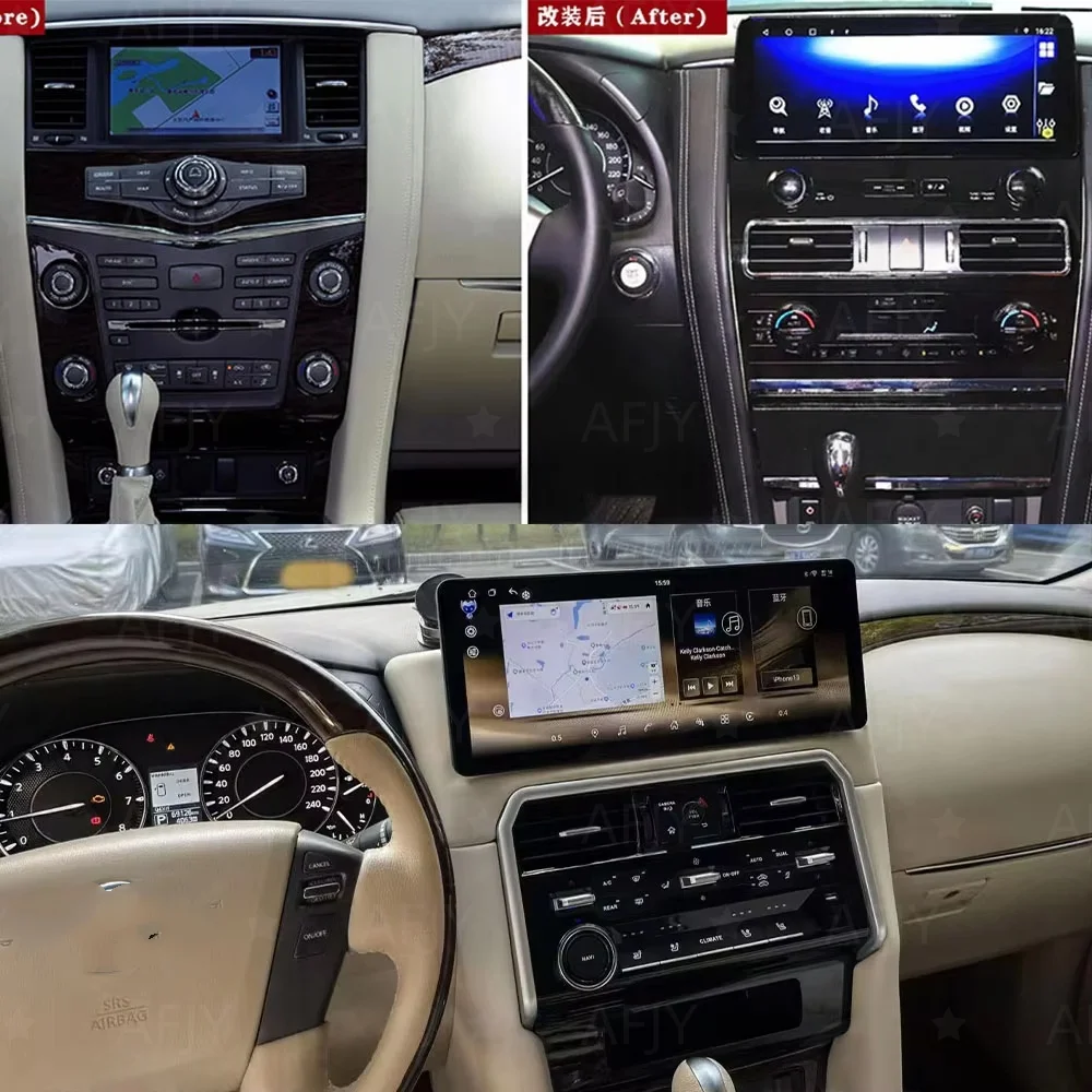Car Radio Android AUTO Stereo Monitor Carplay Video Player For Nissan Armada Patrol Y62 For Infiniti QX80 QX56 2010 2011 -2020