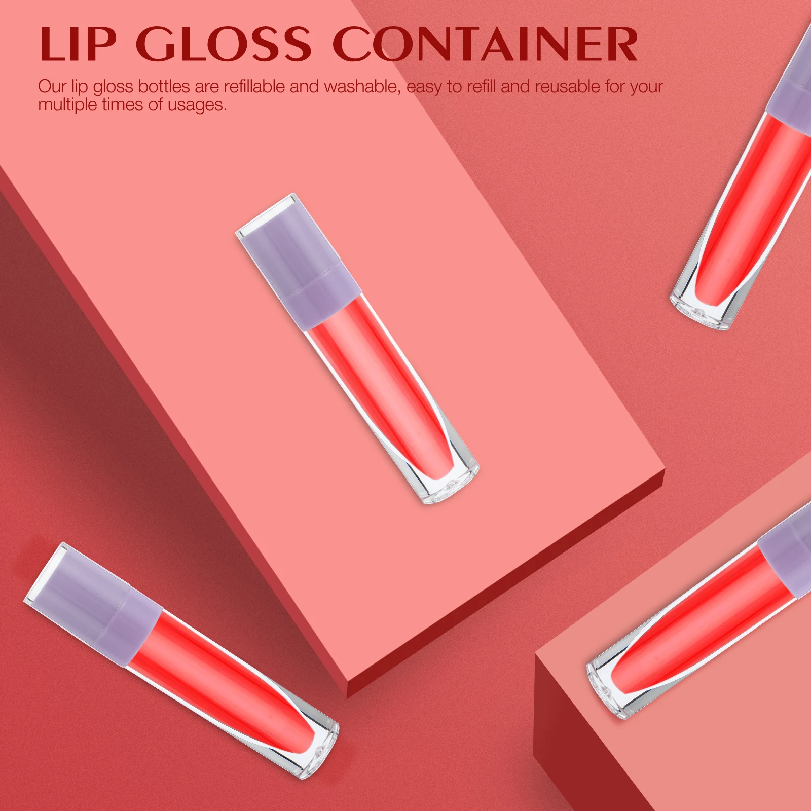 10 Pcs Empty Lip Gloss Tubes Lightweight Plastic DIY Handmade Containers Leak Proof Travel Size Cosmetics Packaging