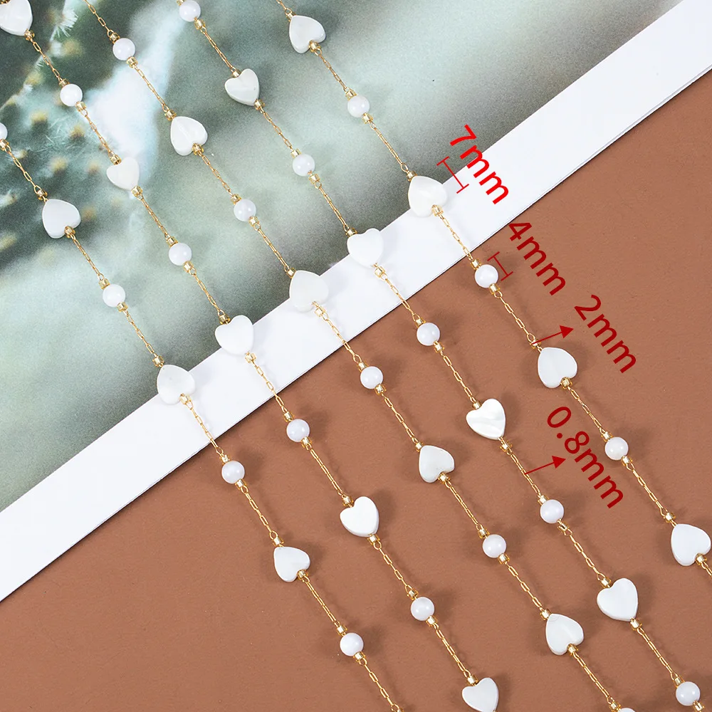 WT-STS021 نوعية جيدة قذيفة الطبيعية القلب ستار شكل دائري سلسلة مجوهرات من صلب لا يصدأ كما التبعي قلادة اليدوية #6