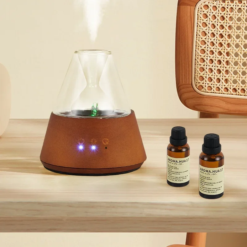 Diffuseur d'huiles essentielles aste, aromathérapie actionnée sans eau pour la maison, bois et verre, diffuseur d'arômes, machine à parfumer