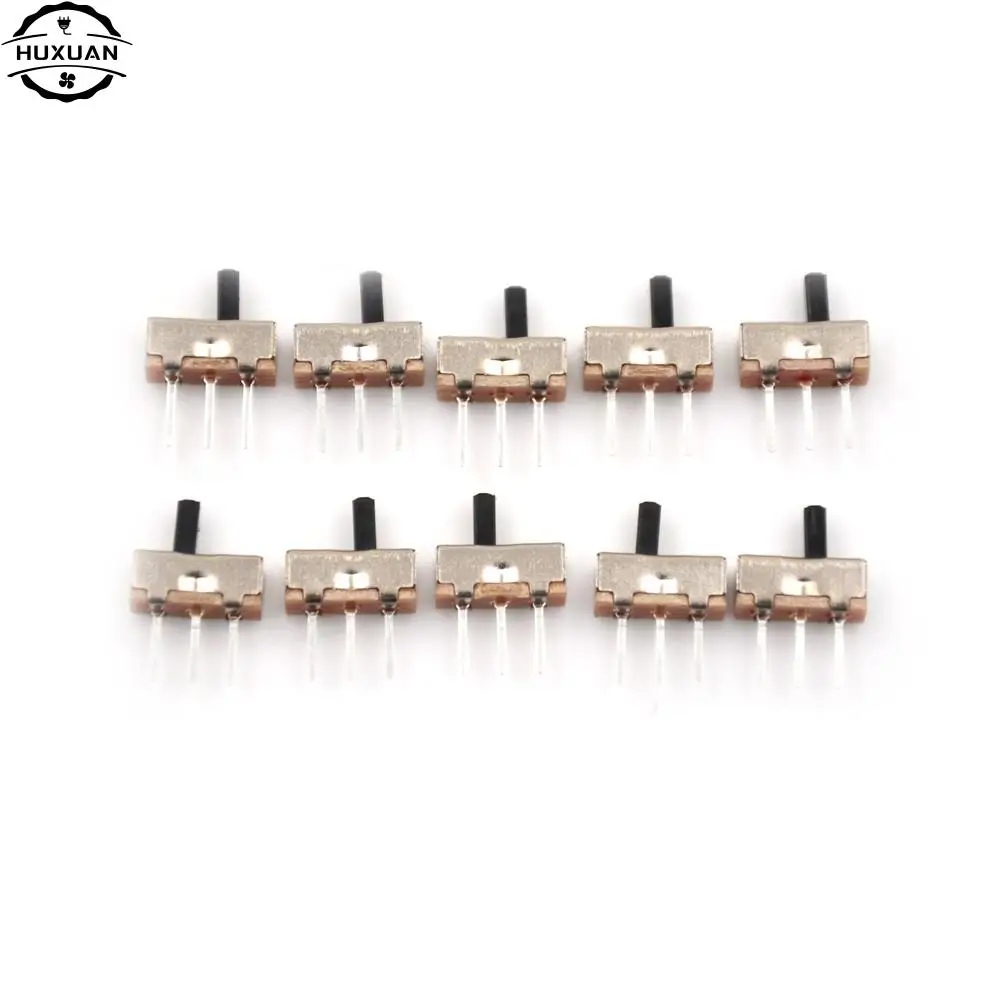 10/30pcsinterruptor On-Off Mini Slide Switch SS12D00 SS12D00G3 3pin 1P2T 2 Position High Quality Toggle Switch Handle Length:4MM