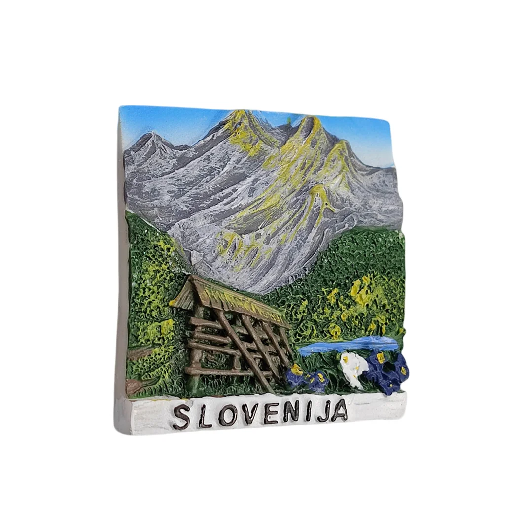 Slovenia 3D Fridge Magnet Souvenir Gift,Resin Handmade Slovenija Refrigerator Magnet Home & Kitchen Decoration Collection