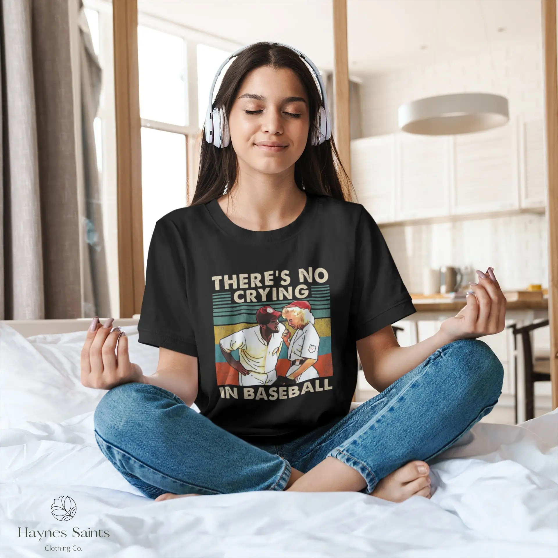 There's No Crying In Funny Baseball Vintage T-Shirt, A League of Their Own Movie Shirt, Girls Baseball, Comedy Film Gift Shirt