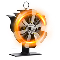 Regular 6 blade stove fan heat, powered fan with temperature display strip fireplace fan log  fan silent operation circulation