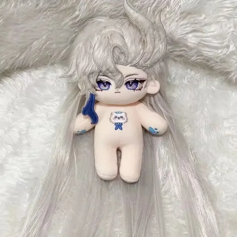 20Cm Anime Genshin Impact Neuvillette Cosplay Cartoon Short Plush Body Doll Plushies Xmas Gift Handsome Cotton Figures Pillow