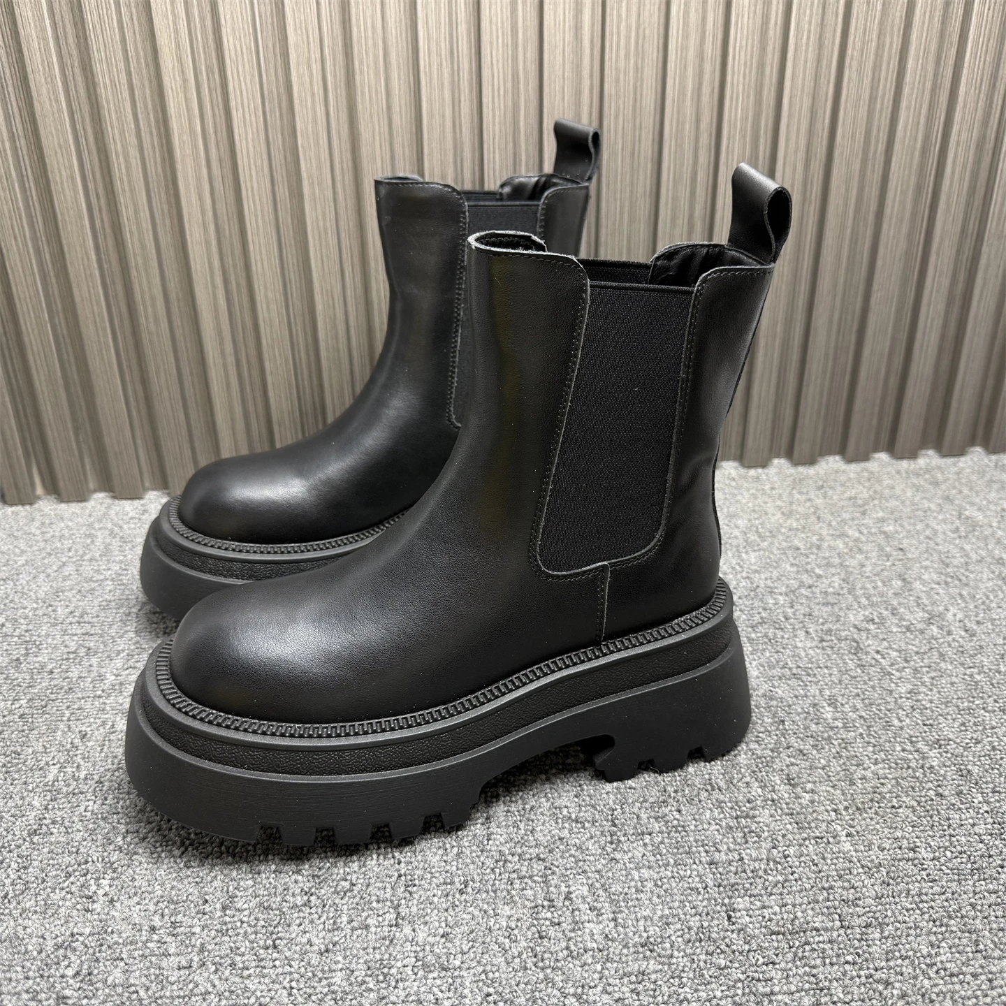 

Warmth And Sle: Women's Chelsea ort Boots Thi Boted Leather Warm Briti Sle Winter New Arrival Waterproof Platfor...