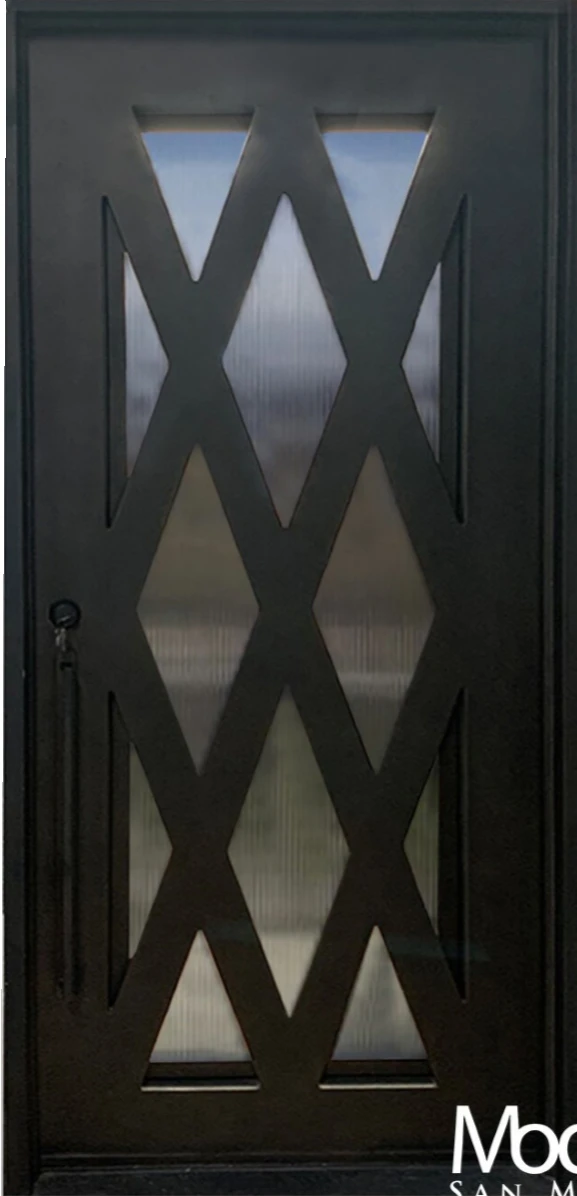 Porte française en fer forgé, design simple