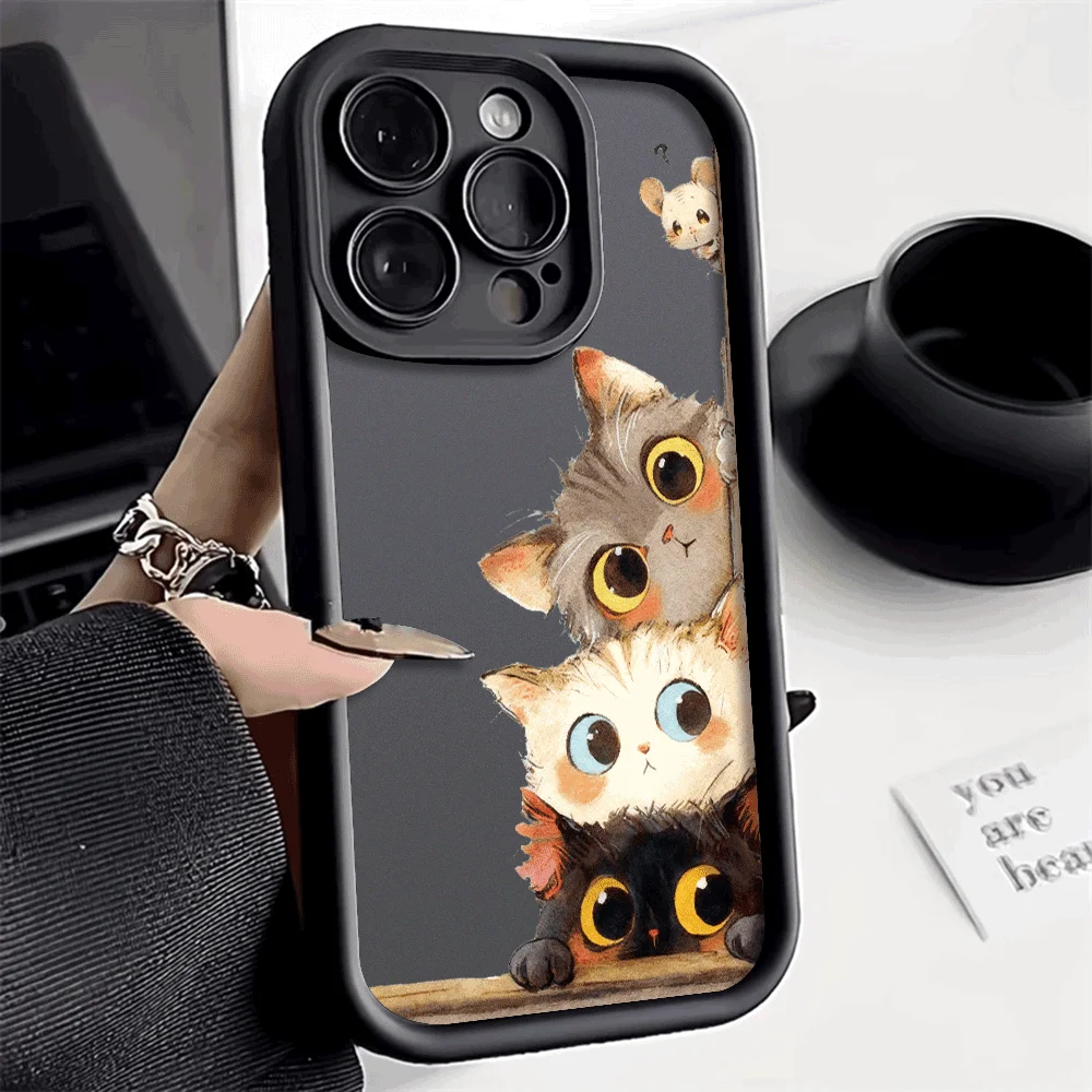 Aquarell Kätzchen Curious Mouse stoßfeste Handyhülle für Xiaomi Redmi Note 14 13 12 11 10 9 8 7 Pro Anti-Rutsch-weiche TPU-Abdeckung – Detail 8