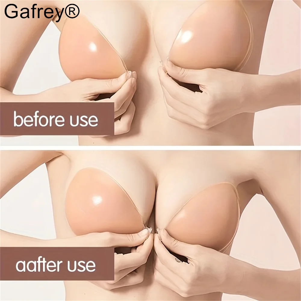 Strapless Invisible Self-adhesive Breast Lift Pasties,Silicone Invisible Bra Adhesive Nipple Covers For Women