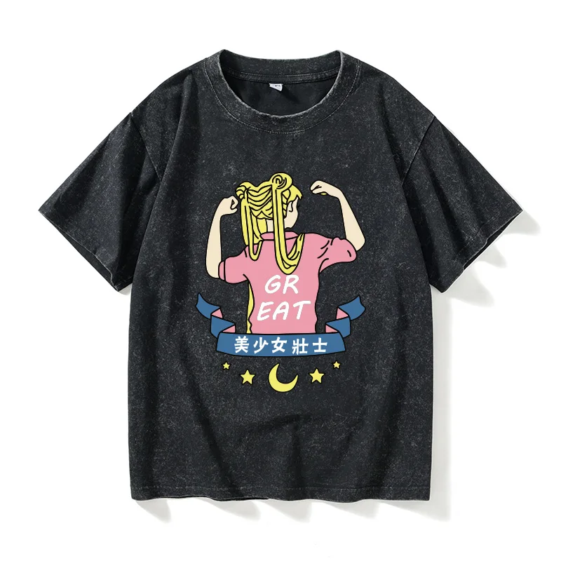 

Casual Cotton Crew Ne ort Sve T-irt ex Large Size Loose Summer Couple's Wear Classic Sle round Ne Top