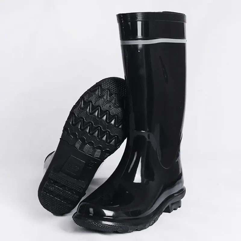 Botas De Lluvia Para Hombre, PVC Y Silicona, Tacón Bajo, Para Trabajo Y Exteriores._voghion.com