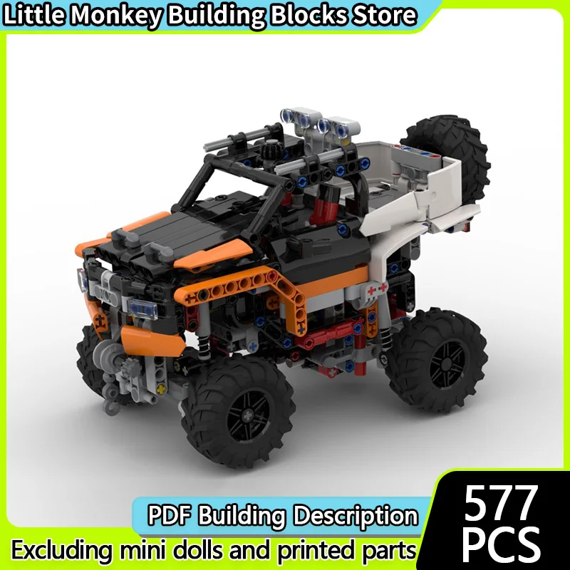 รถแข่งความเร็วสูง รุ่น MOC ตัวต่อแบบมินิ รถออฟโรด ชุดประกอบเทคโนโลยี ของเล่นเด็ก ของขวัญวันหยุด