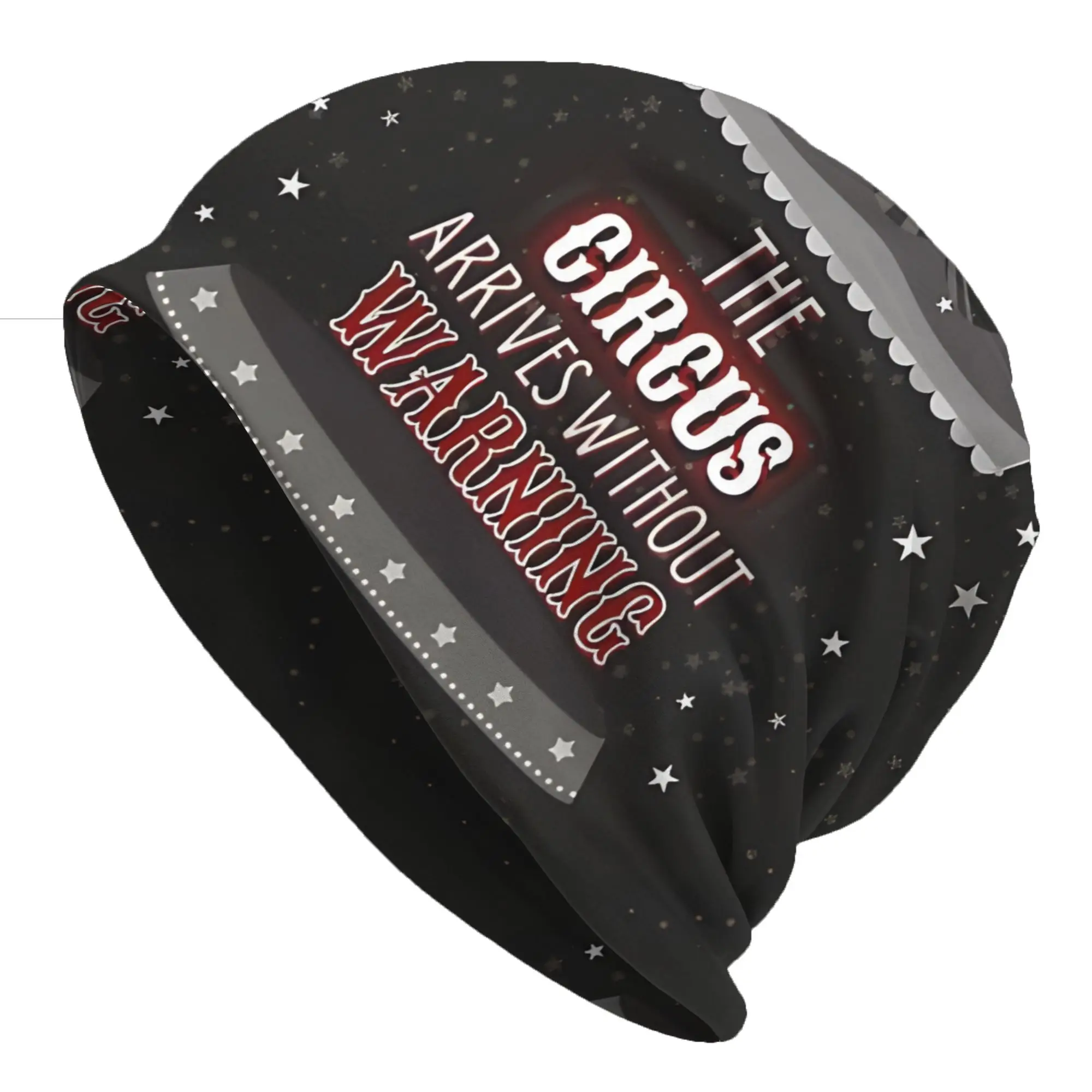 Autumn The Circus Arrives Without Warning Bonnet Homme Thin Hat Circus Theme Skullies Beanies Caps Men Women Creative Hats
