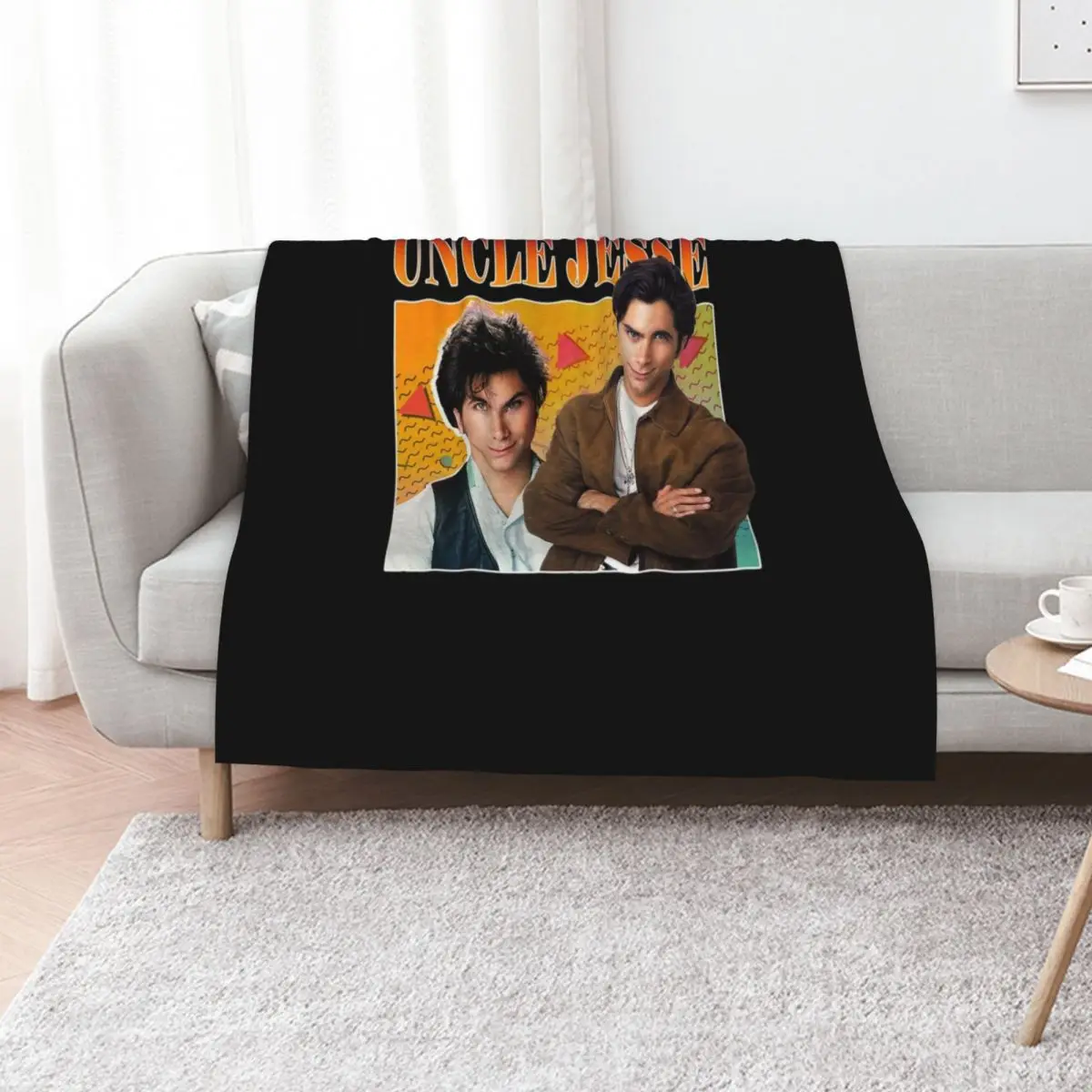 Uncle Jesse Tribute Tee Throw Blanket Soft Big Plaid decorative Luxury St Flannel Fabric Quilt Blankets