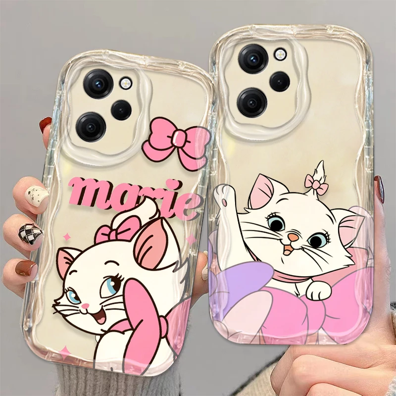 Disney Marie Cat For Xiaomi Redmi Note 13 12 12S 11S 11 10 9 8 10A 9C Pro Plus 5G Wave Oil Cover Phone Case