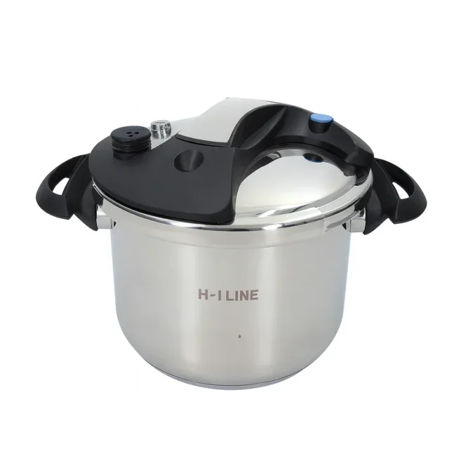 Olla Presión Súper Rápida HL LINE 8 L - 8 LITROS - Inducción - OLLA A PRESION - 8L - VITRO - ELECTRICA - GAS - INDUCCION - 2EN1 - COUS COUS - VAPOR -CLIPER - FACIL CIERRE - INOX - 24 CM DIAMETRO