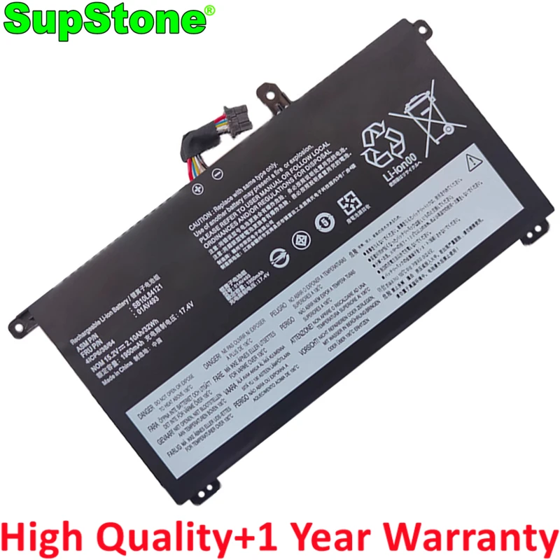 SupStone 01AV493 00UR890 00UR891 00UR892 Laptop Battery For Lenovo ThinkPad T570 T580 P51S P52S SB10L84121 SB10L84122 SB10L84123