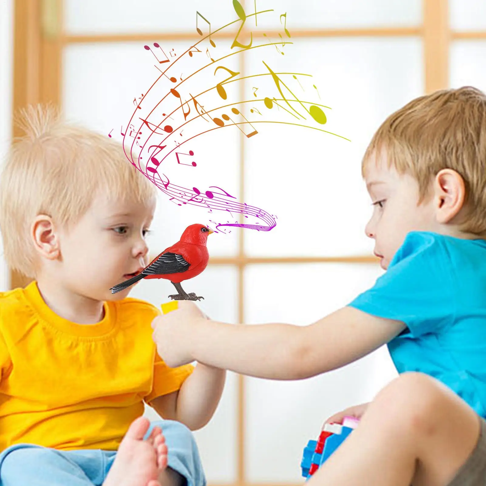 Brinquedo de pássaro para crianças, brinquedo de mesa realista, animal de estimação eletrônico para brincar sensorial, aniversário, decoração de quarto ao ar livre, festa