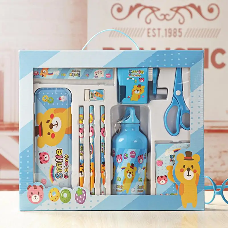 Cute Stationery Set Multi-function Cartoon Stationery Case Water Bottle Notebook Stationery Kit Kids Art And Crafts For Birthday