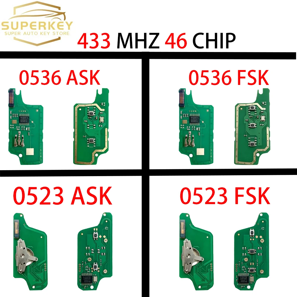 Remote Key Circuit Board For Peugeot 207 307 308 407 607 807 For Citroen C2 C3 C4 C5 C6 Xsara Berlingo CE0523/0536 PCB ASK FSK