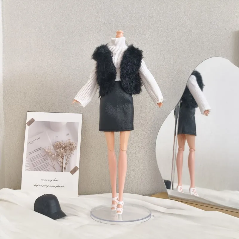 Ropa informal para muñecas 1/6, ropa hecha a mano, accesorios de vestido, ropa de invierno, chaqueta de piel, suéteres, Falda corta para muñecas de 30cm