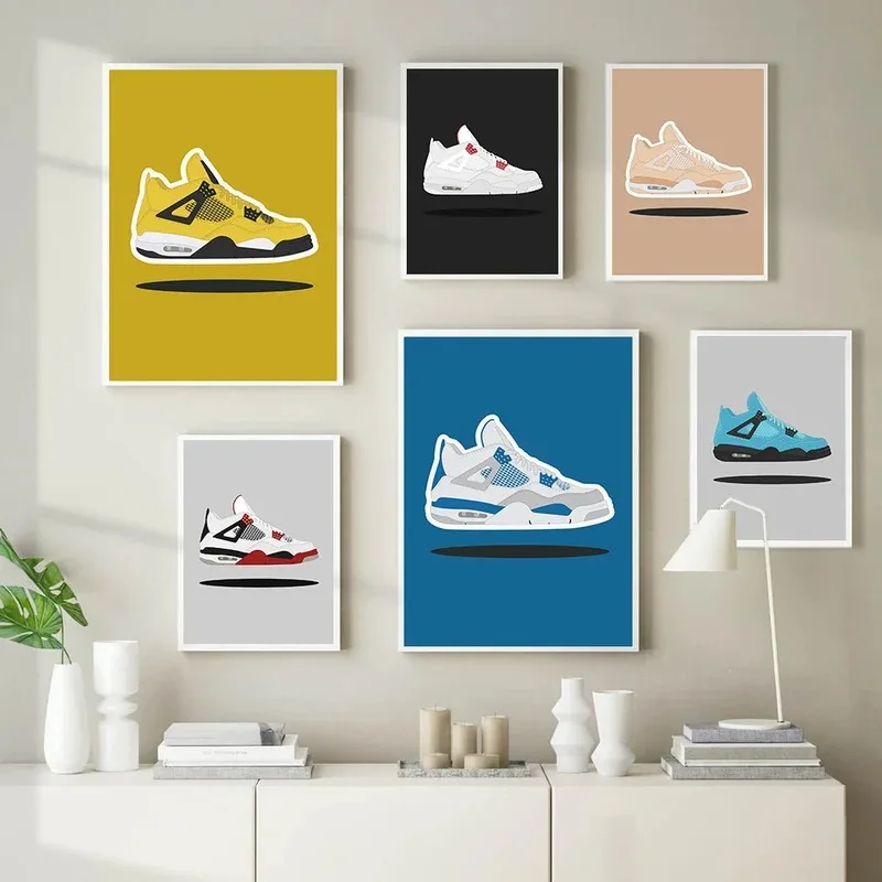 Modern Colorful Funky Sneakers Fashion Sports Shoes Canvas Painting Posters Prints Wall Art Pictures for Living Room Home Decor