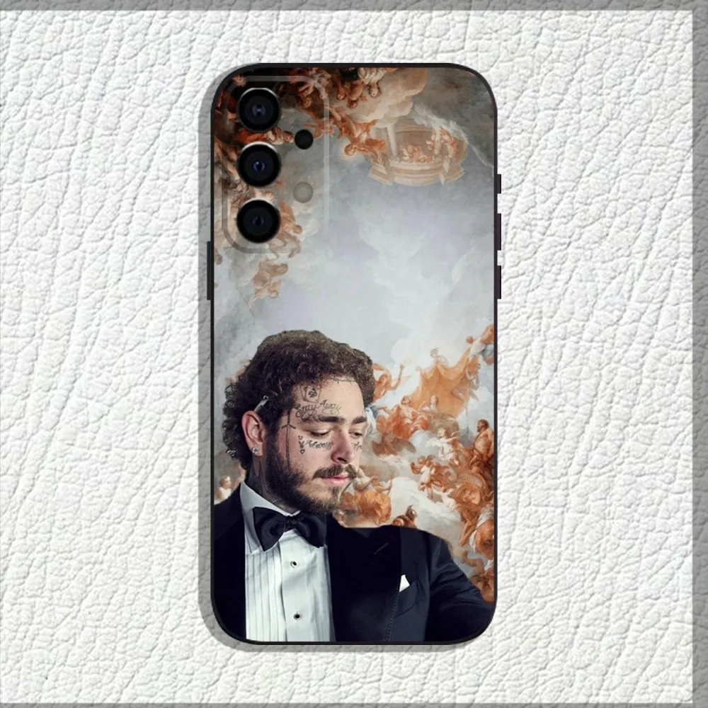 P-Post Singer M-Malone Phone Case For Samsung Galaxy A13,A21s,A22,A31,A32,A52,A53,A71,A80,A91 Soft Black Shell