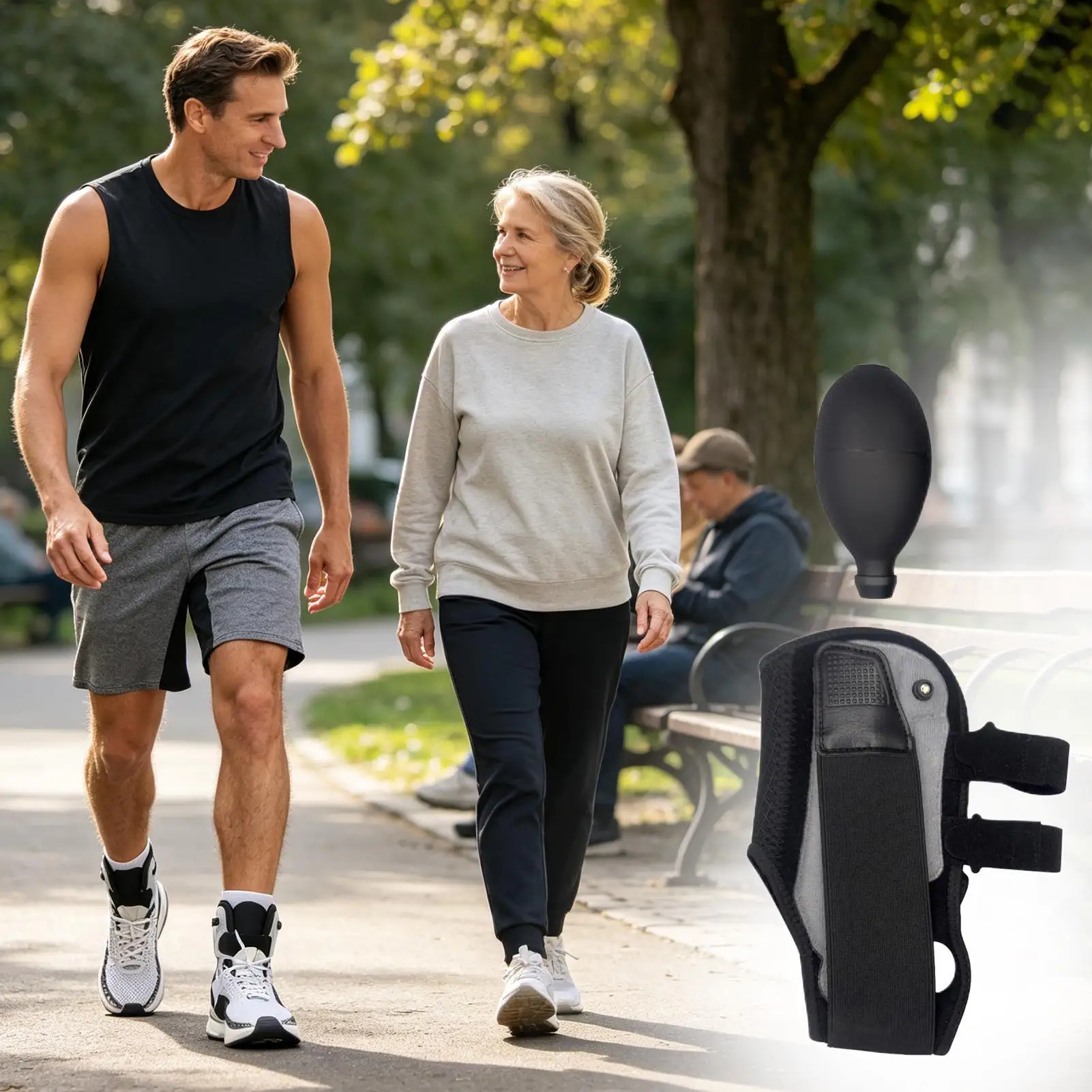 Ankle Braces For Men Lightweight Adjustable Breathable Inflatable Ankle Compression Brace Support For Sports Running Soccer