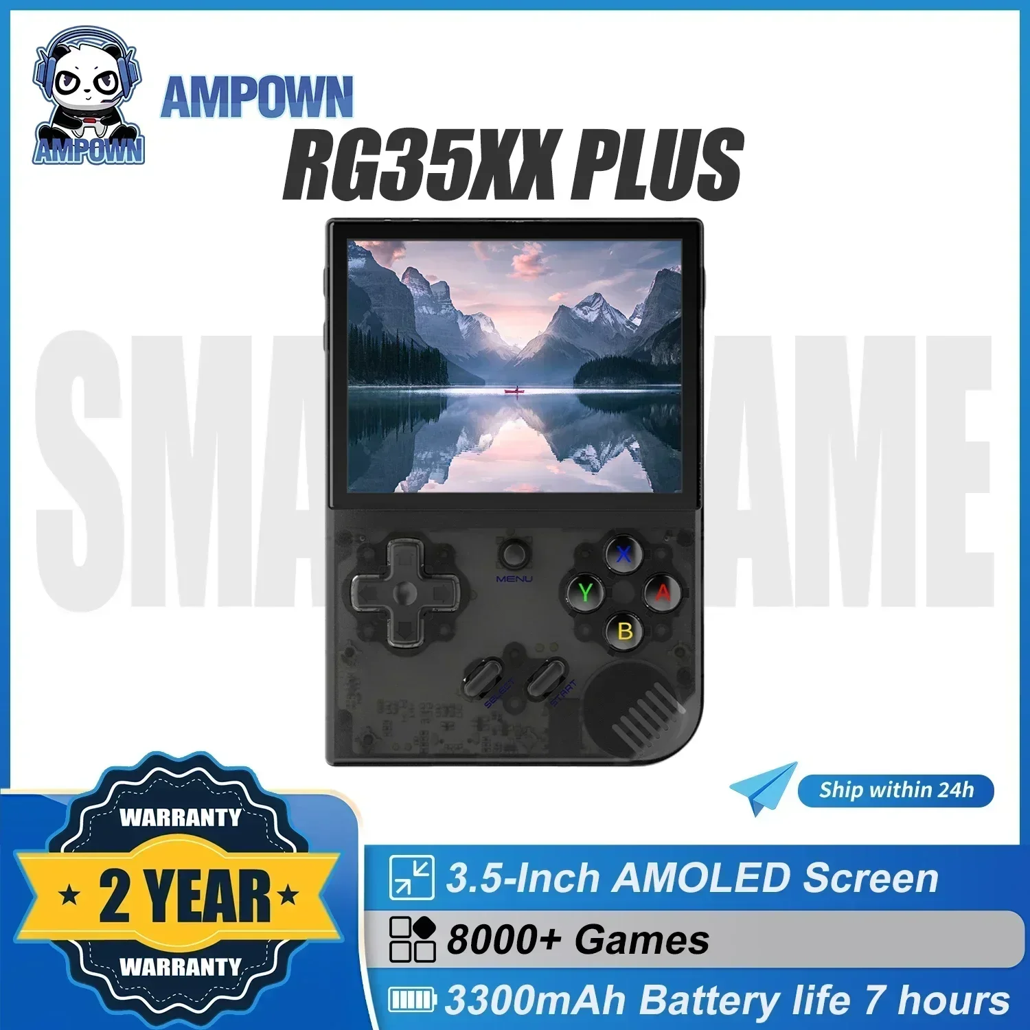 AMPOWN Anbernic RG35XX Plus Handheld Game Players 3.5'' IPS Linux Portable Video Game Console Retro Game Console Spelcomputer