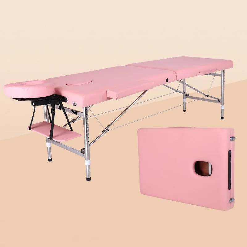 Hospital Furniture Multi-Function Foldable Adjustable Full Body Treatment Facial Massage Bed Synthetic Leather Wood Frame