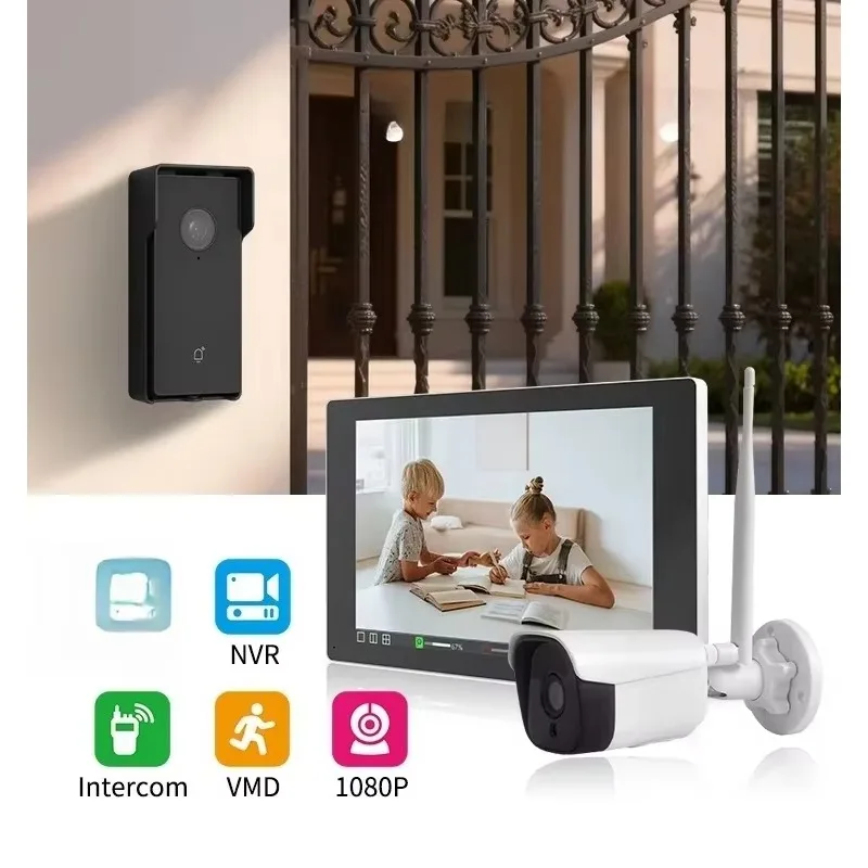 Wireless Video Doorbell Transmission Range 1000m 1080p Two-Way Audio and Video Intercom for Laboratory Furniture