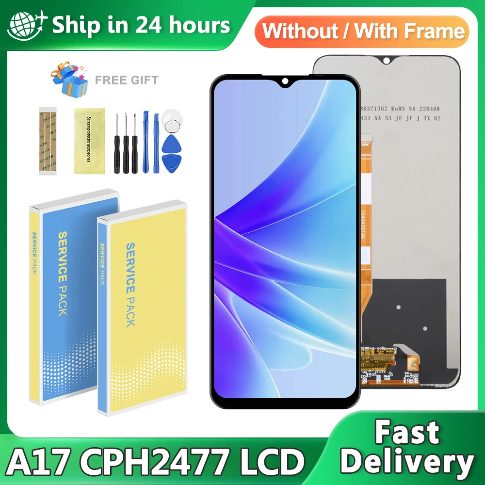 A17 A17K A17S Screen For oppo A17 Lcd Display Digital Touch Screen Assembly Replacement For Oppo A17S CPH2477 Screen Replacement