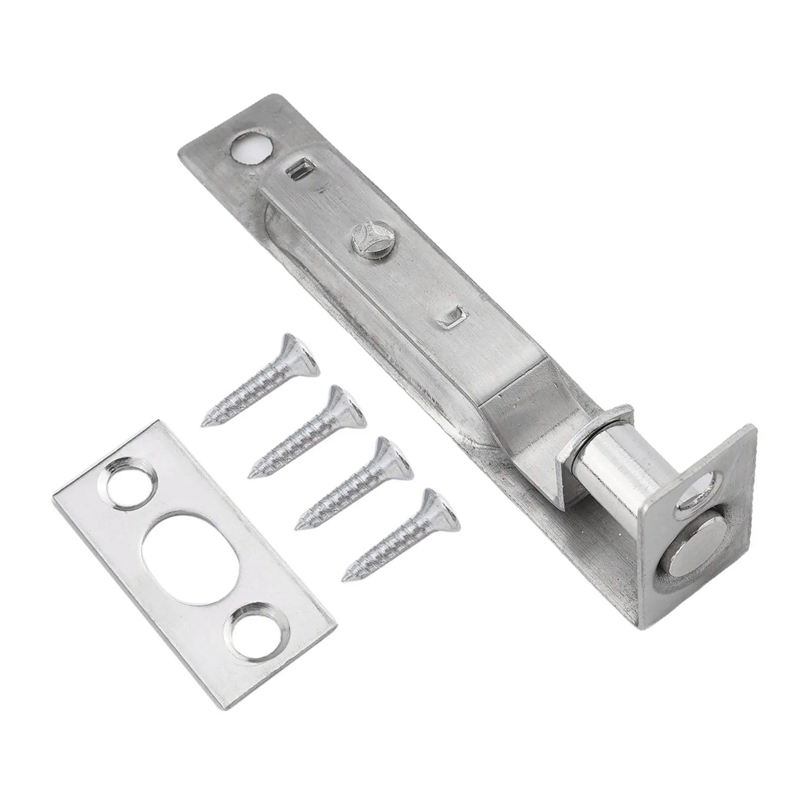 Flush Bolt 4-inch Stainless Steel Security Door Guard Lever Latch Silver Anti-theft Door Lock Bolt Building Hardware Door Bolts