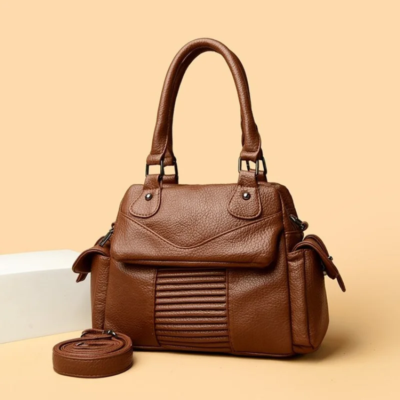 

Stylish Solid Color Commuter Bag - High-End Fashionable Clutch Mini Crossbody Leather Handbag For Women