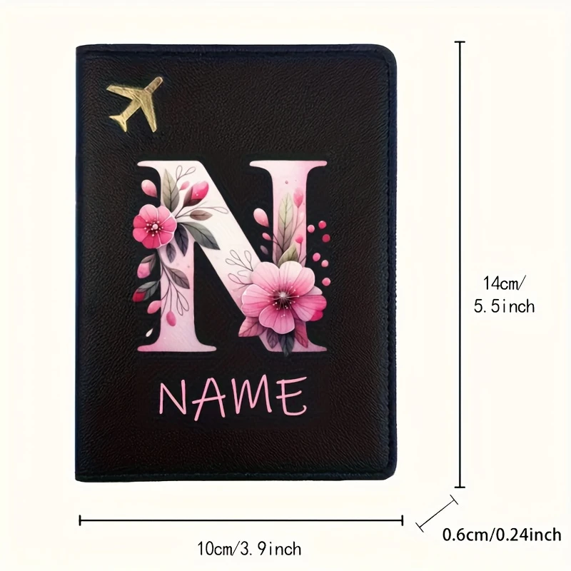 Customizable Name Passport Holder, Thickened PU ID Card Case, Universal Airplane Passport Protector, Luggage Tag Passport