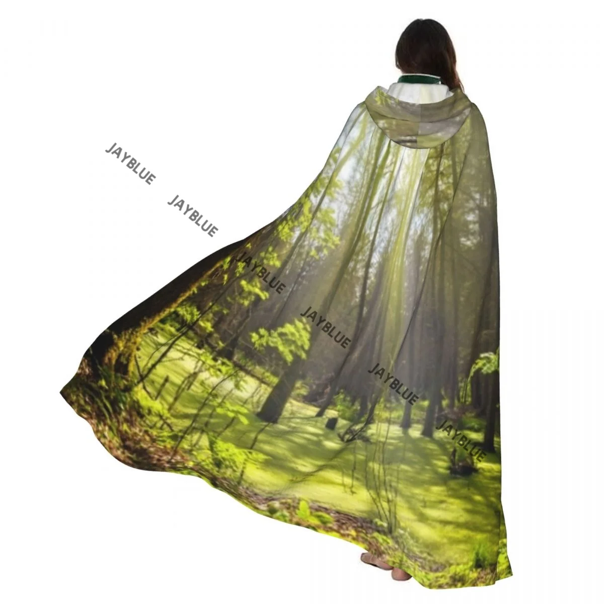 

Unisex Witch Party Reversible Hooded Adult Vampires Cape Cloak Swamp In The Forest