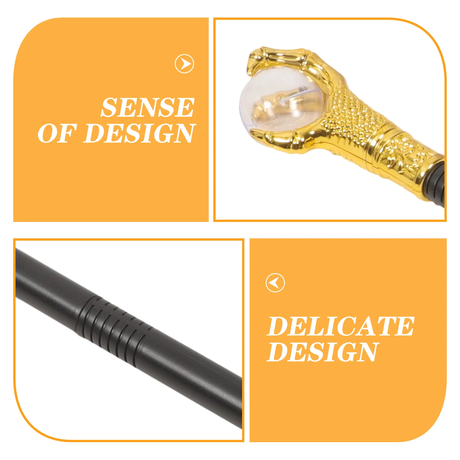 

Ball Cane Prop Antiqued Design For Halloween Cosplay Party Stage Performance Walking Stick Wand Accessory