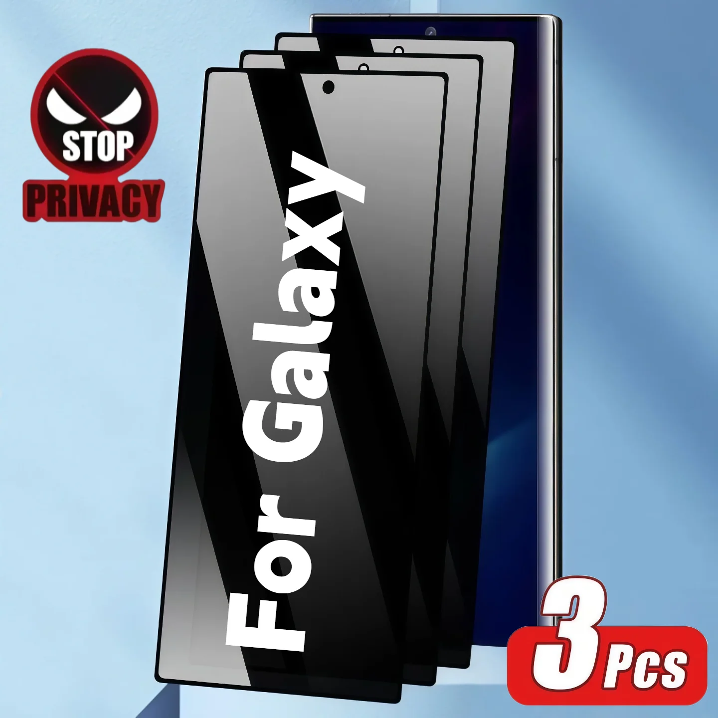 

3PCS Pack Anti-Spy Tempered Glass Screen Protector for Galaxy S25 Ultra/Plus S24 Ultra/Plus S23 Plus/S22 plus