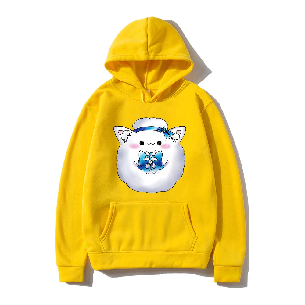 Hoodie Hololive Inggris Vumbi Yukihana Lamy Yukimin Hoodie Wanita Musim Gugur Musim Dingin Pola Kawaii Hoodie Uniseks Kartun Bertudung Sweatshirt