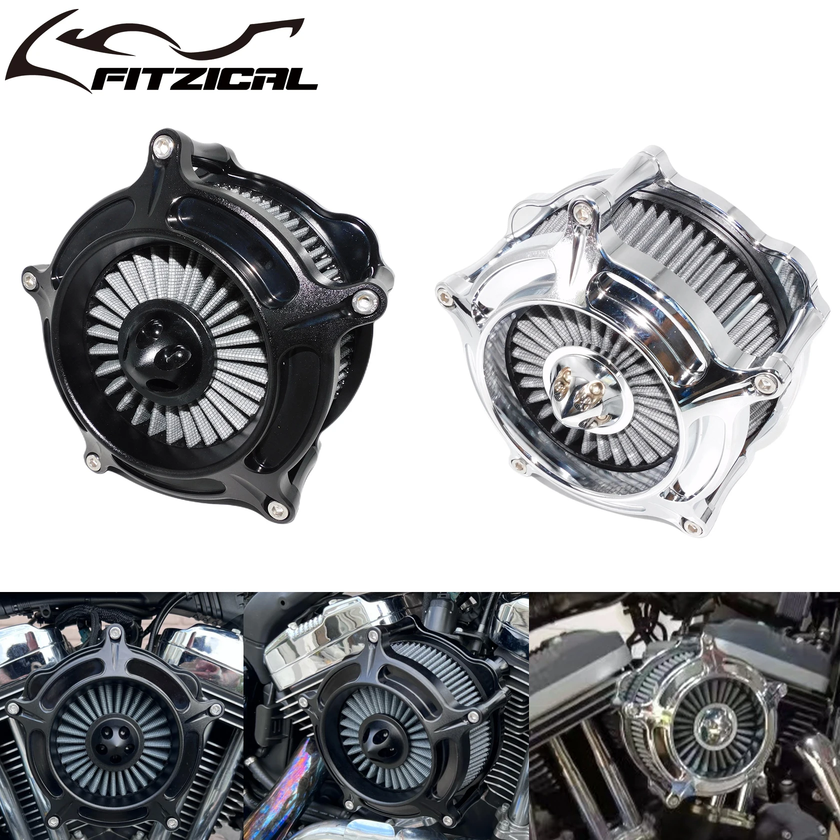 Filtre à Air pour moto, filtre de nettoyage d'air pour Harley Sportster XL 883 Touring Road Glide Street Glide Electra Glide Dyna Softail