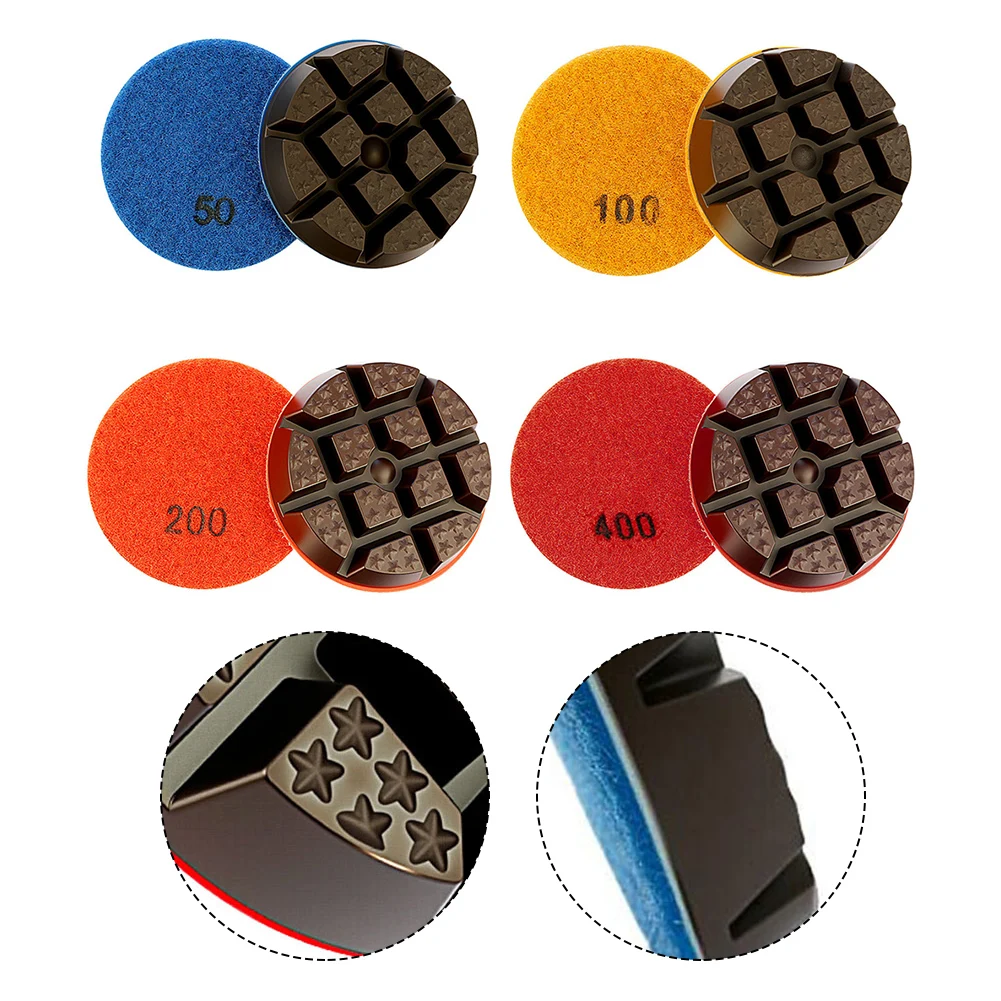 

1pcs 80mm Dry And Wet Polishing Pads For Granite Marble Concrete Grinding Disc Polishing Tools 50/100/200/400Grit