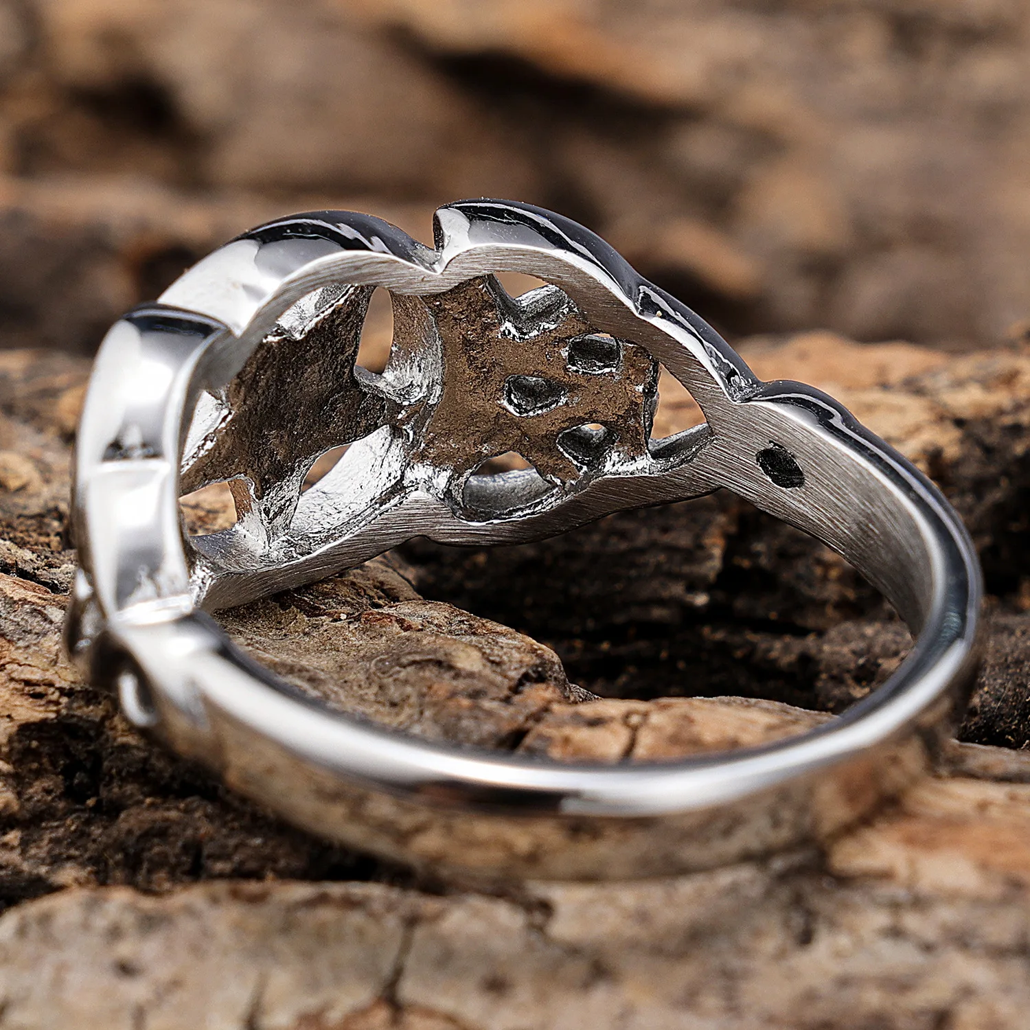 S925 Sterling Silver Norse Mythology Five-Pointed Star Warrior Ring Rune Logo Men's Ring Jewelry Gift
