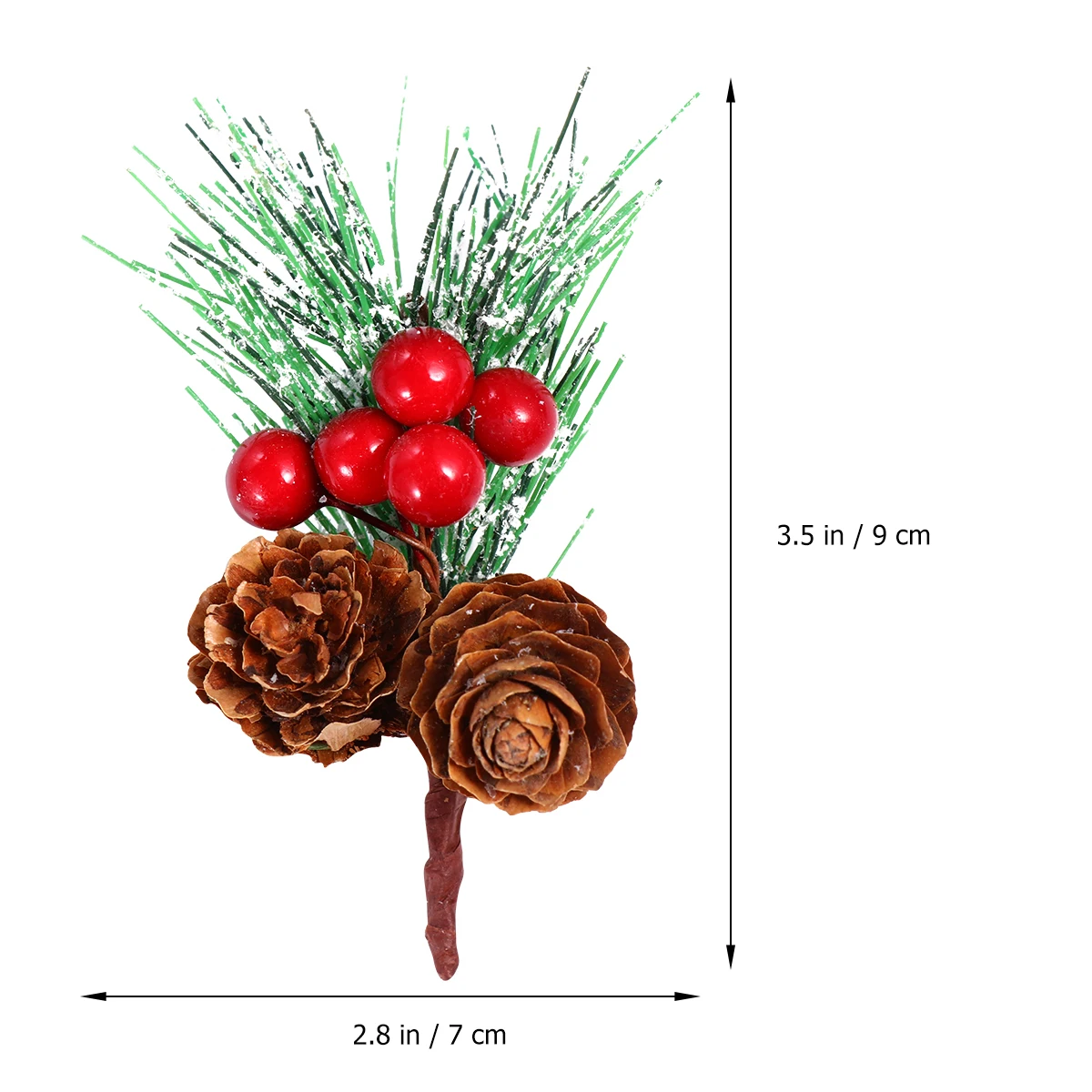 

20 Pcs Mini Christmas Tree Hanging Decor Artificial Berries Pine Needle Pendant Green Winter Holiday Craft DIY Supplies