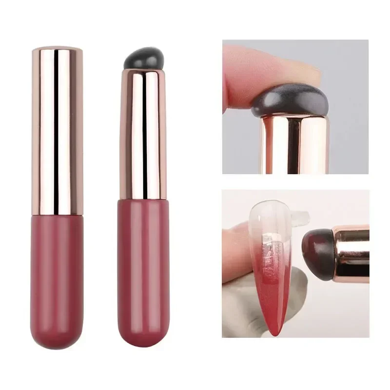 

Nail Art Silicone Applicator Stick Chrome Pigment Dust Applying Gradient Shading Pen Powder Print Silicone Nail Brushes Tool