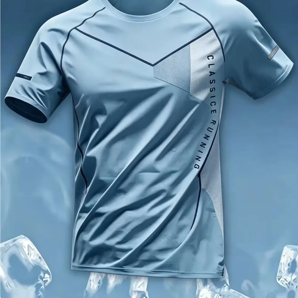Geometric splicing pattern 3D Print Sport Quickdry Breath MenT-shirt Outdoor Street Casual FashionTeam Training Parent-Child Top