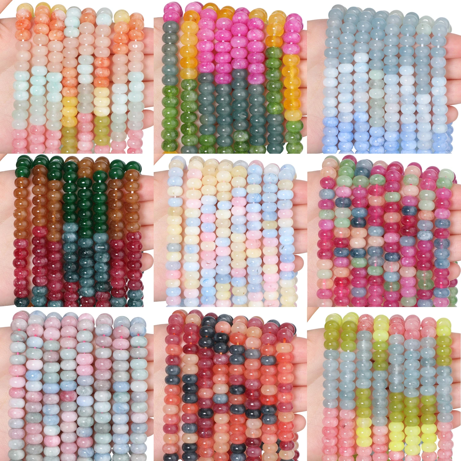 5x8mm Natural Jade Stone Beads Morganite Abacus Shape Rondelle Spacer Beads For Jewelry Making Diy Beading Accessories 15inch