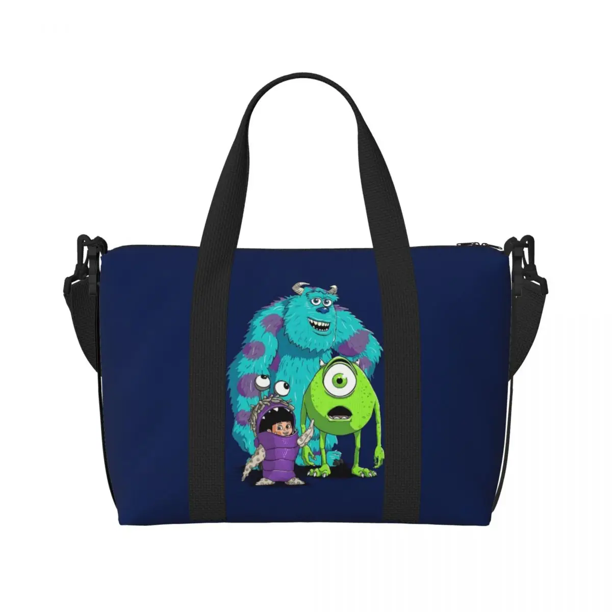 

Изготовленная на заказ большая сумка-тоут Университета монстров, женская милая сумка через плечо с монстрами для покупок, пляжная дорожная сумка для спортзала